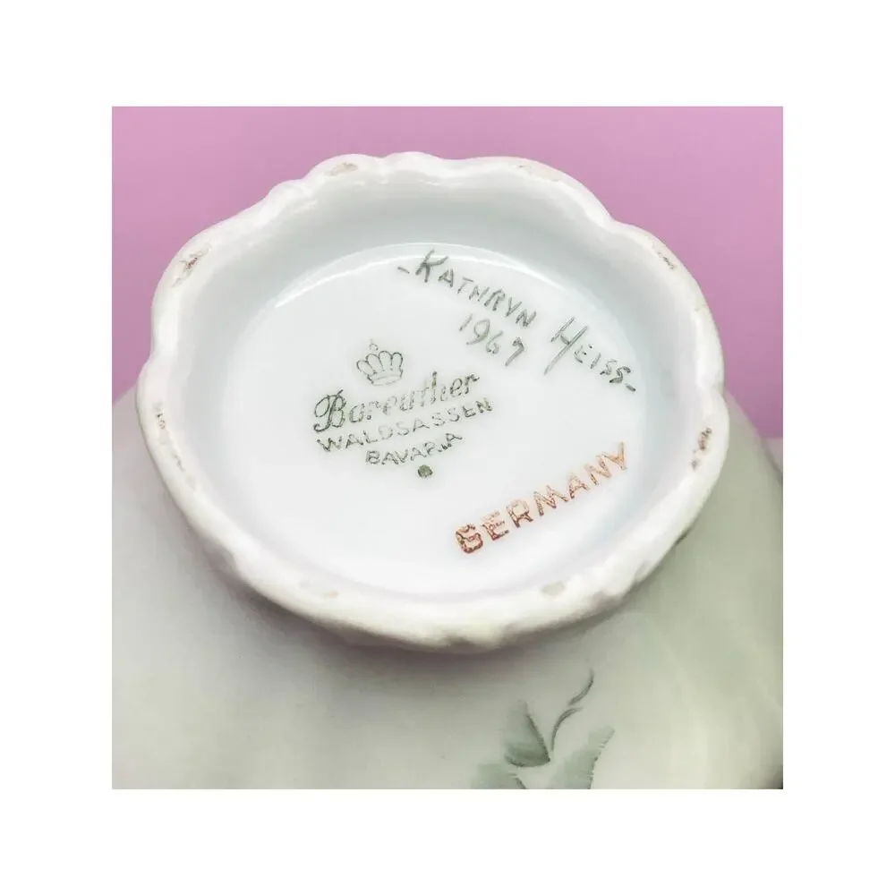 VTG Hand Paint Creamer Sugar Bowl Bareuther Bavaria Germany Porcelain